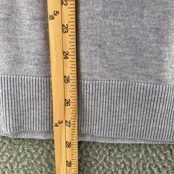 LOFT Sweater Womens Large Purple Mock Neck Ruffles Raglan Sleeves Knit Classic - Picture 9 of 10